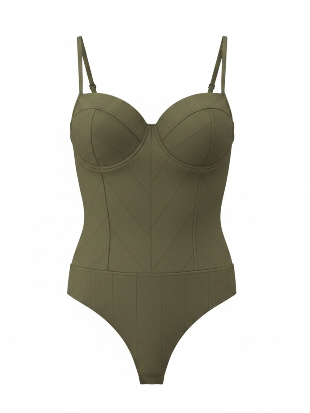 Haute Monde Olive Bustier Bodysuit